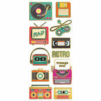 Paper House Productions - StickyPix - Faux Enamel Stickers - Retro Electronics