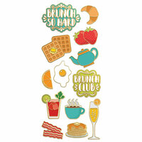 Paper House Productions - StickyPix - Faux Enamel Stickers - Brunch with Foil Accents