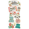 Paper House Productions - StickyPix - Faux Enamel Stickers - Girl Power with Foil Accents