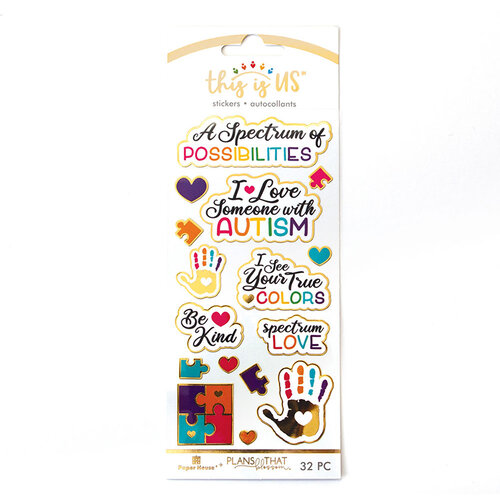Paper House Productions - This Is Us Collection - Faux Enamel Stickers - Autism