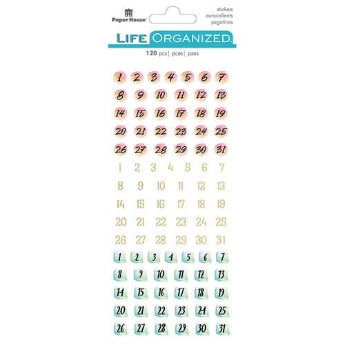 Paper House Productions - Life Organized Collection - Creative Journaling Stickers - Numbers