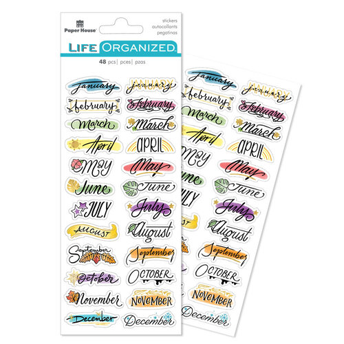 Paper House Productions - Planner Stickers - Creative Journaling - Monthly - 48 Pack