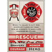 Paper House Productions - Firefighter Collection - Fabric Stickers - Firefighter, BRAND NEW