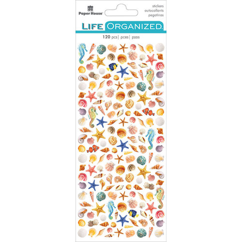 Paper House Productions - Cardstock Stickers - Micro - Beach Shells with Foil Accents