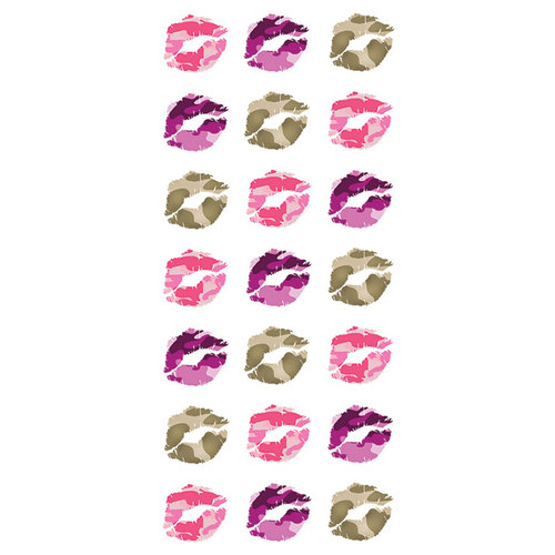 PHP - Home Front Girl Collection - Puffy Stickers - Kiss Me Camo