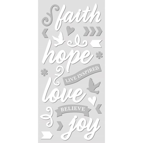 Paper House Productions - Sculpted - Puffy Stickers - Faith