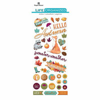 Paper House Productions - Life Organized Collection - Puffy Stickers - Autumn Woods with Foil Accents