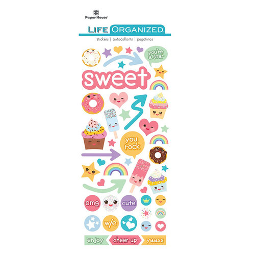 Paper House Productions - Life Organized Collection - Puffy Stickers - Kawaii with Foil Accents