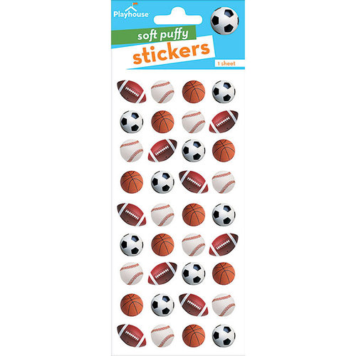 Paper House Productions - Soft Puffy Stickers - Mini Mixed Sports Balls