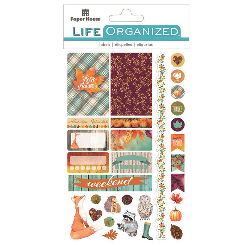 Paper House Productions - Life Organized Collection - Cardstock Stickers - Labels - Autumn Woods