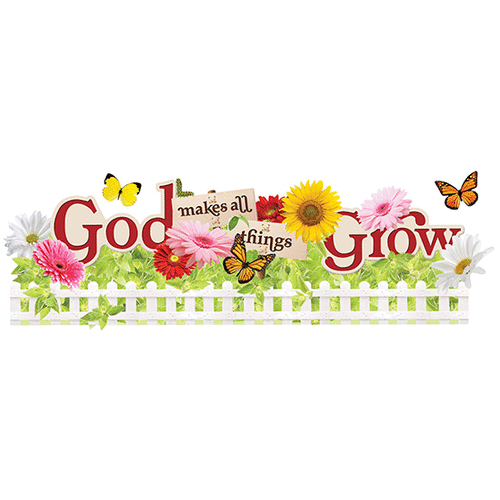 Paper House Productions - 3 Dimensional Cardstock Stickers with Glitter and Jewel Accents - God Makes All Things Grow