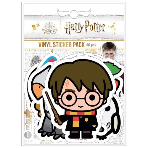 Harry Potter Vinyl Sticker Pack, 50 Piece Set - Decals for Laptops, Water Bottles and More - Great Gift for Kids and Teens, Red