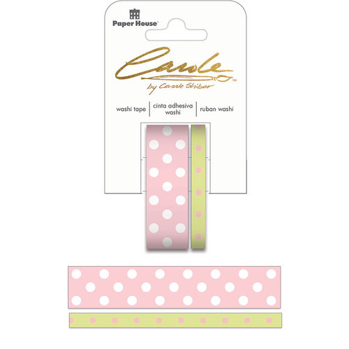 Paper House Productions - StickyPix - Washi Tape - Polka Dots - Green and Pink