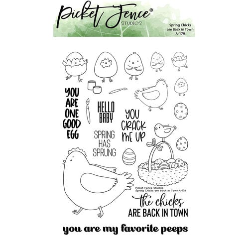 Picket Fence Studios - Clear Photopolymer Stamps - Spring Chicks are Back in Town
