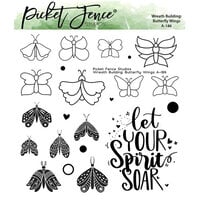 Picket Fence Studios - Clear Photopolymer Stamps - Wreath Building - Butterfly Wings
