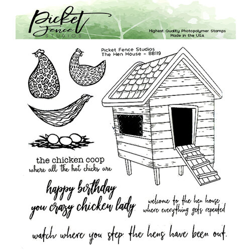 Picket Fence Studios - Clear Photopolymer Stamps - The Hen House