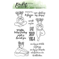Picket Fence Studios - Clear Photopolymer Stamps - Eat Sleep Yoga