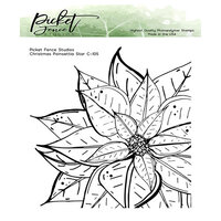 Picket Fence Studios - Clear Photopolymer Stamps - Christmas Poinsettia Star