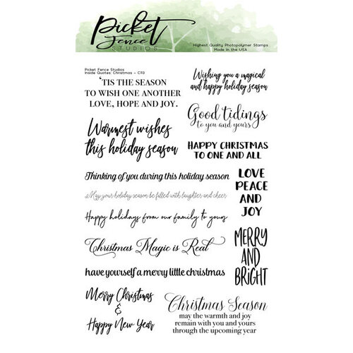 Picket Fence Studios - Clear Photopolymer Stamps - Inside Quotes - Christmas