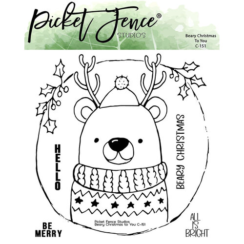 Picket Fence Studios - Clear Photopolymer Stamps - Beary Christmas To You