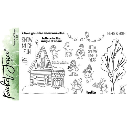 Picket Fence Studios - Clear Photopolymer Stamps - Snowman Village