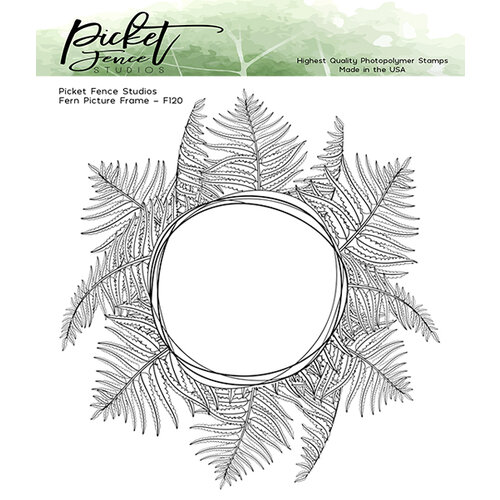 Picket Fence Studios - Clear Photopolymer Stamps - Fern Picture Frame