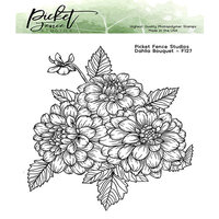 Picket Fence Studios - Clear Photopolymer Stamps - Dahlia Bouquet