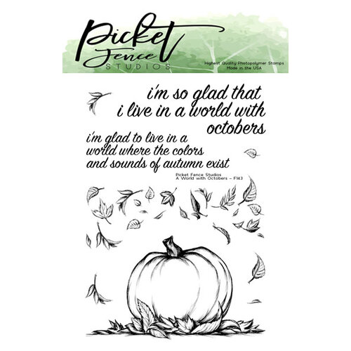 Picket Fence Studios - Clear Photopolymer Stamps - A World of Octobers