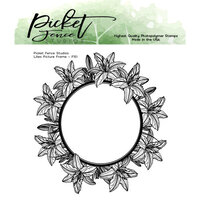 Picket Fence Studios - Clear Photopolymer Stamps - Lilies Picture Frame