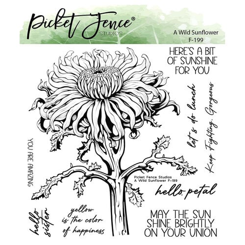 Picket Fence Studios - Clear Photopolymer Stamps - A Wild Sunflower