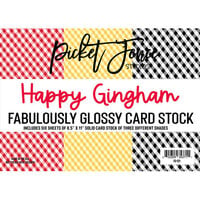 Picket Fence Studios - Fabulously Glossy Card Stock - Happy Gingham
