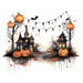 Picket Fence Studios - Fabulously Glossy A2 Card Fronts - Halloween Cottages