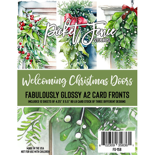 Picket Fence Studios - Fabulously Glossy A2 Card Fronts - Welcoming Christmas Doors