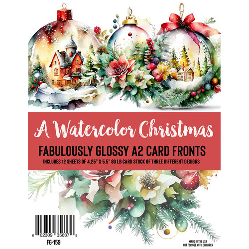 Picket Fence Studios - Fabulously Glossy A2 Card Fronts - A Watercolor Christmas