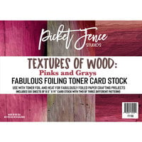 Picket Fence Studios - Fabulous Foiling Toner - Card Stock - Textures of Wood - Pinks and Grays