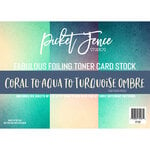 Picket Fence Studios - Fabulous Foiling Toner - Card Stock - Coral to Aqua to Turquoise Ombre