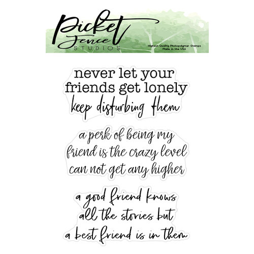 Picket Fence Studios - Clear Photopolymer Stamps - Levels of Friendship