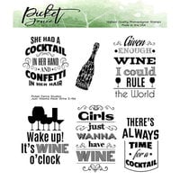 Picket Fence Studios - Clear Photopolymer Stamps - Just Wanna Have Wine