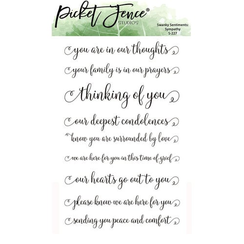 Picket Fence Studios - Clear Photopolymer Stamps - Swanky Sentiments - Sympathy