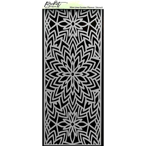 Picket Fence Studios - 4 x 10 Stencils - Slimline - Center Flower