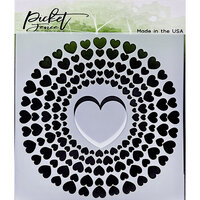Picket Fence Studios - 6 x 6 Stencils - Spiral of Hearts
