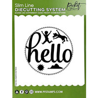 Picket Fence Studios - Slimline Die Cutting System Collection - Hello Insert