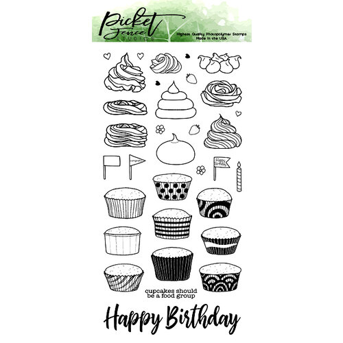 Picket Fence Studios - Clear Photopolymer Stamps - Cupcake Love