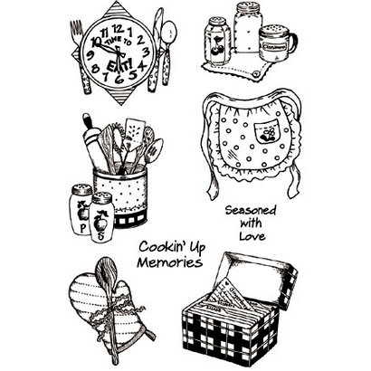 PJK Designs - Cookbookin' - Cookin' Up Memories Collection - Clear Acrylic Stamps - Cookin' Up Memories, CLEARANCE