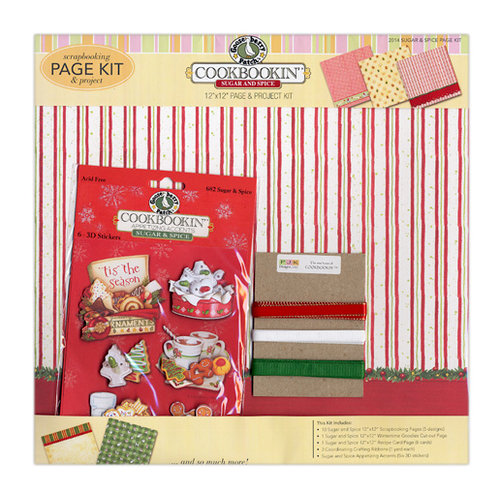 PJK Designs - Cookbookin' - Sugar and Spice Collection - 12 x 12 Page and Project Kit - Sugar and Spice, CLEARANCE