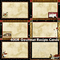 PJK Designs - Cookbookin' - Gourmet Holiday Collection - 12 x 12 Paper - Recipe Card Sheets, CLEARANCE