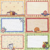 PJK Designs - Cookbookin' - Cookin' Up Memories Collection - 12 x 12 Paper - Recipe Card Sheets, CLEARANCE