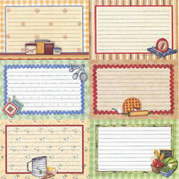 PJK Designs - Cookbookin' - Cookin' Up Memories Collection - 12 x 12 Paper - Recipe Card Sheets, CLEARANCE