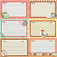 PJK Designs - Cookbookin' - Cookin' Up Memories Collection - 12 x 12 Paper - Recipe Card Sheet