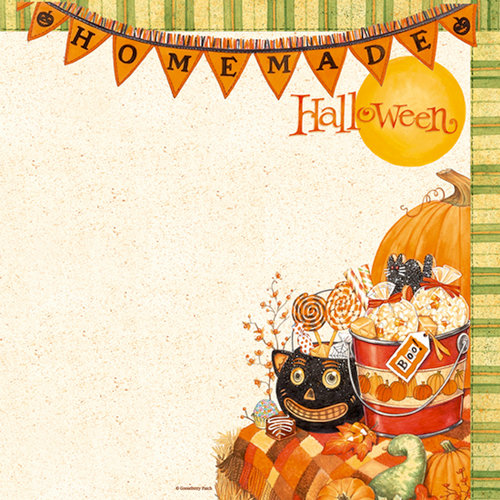 PJK Designs - Cookbookin' - Halloween Goodies Collection - 12 x 12 Paper - Homemade Halloween, CLEARANCE